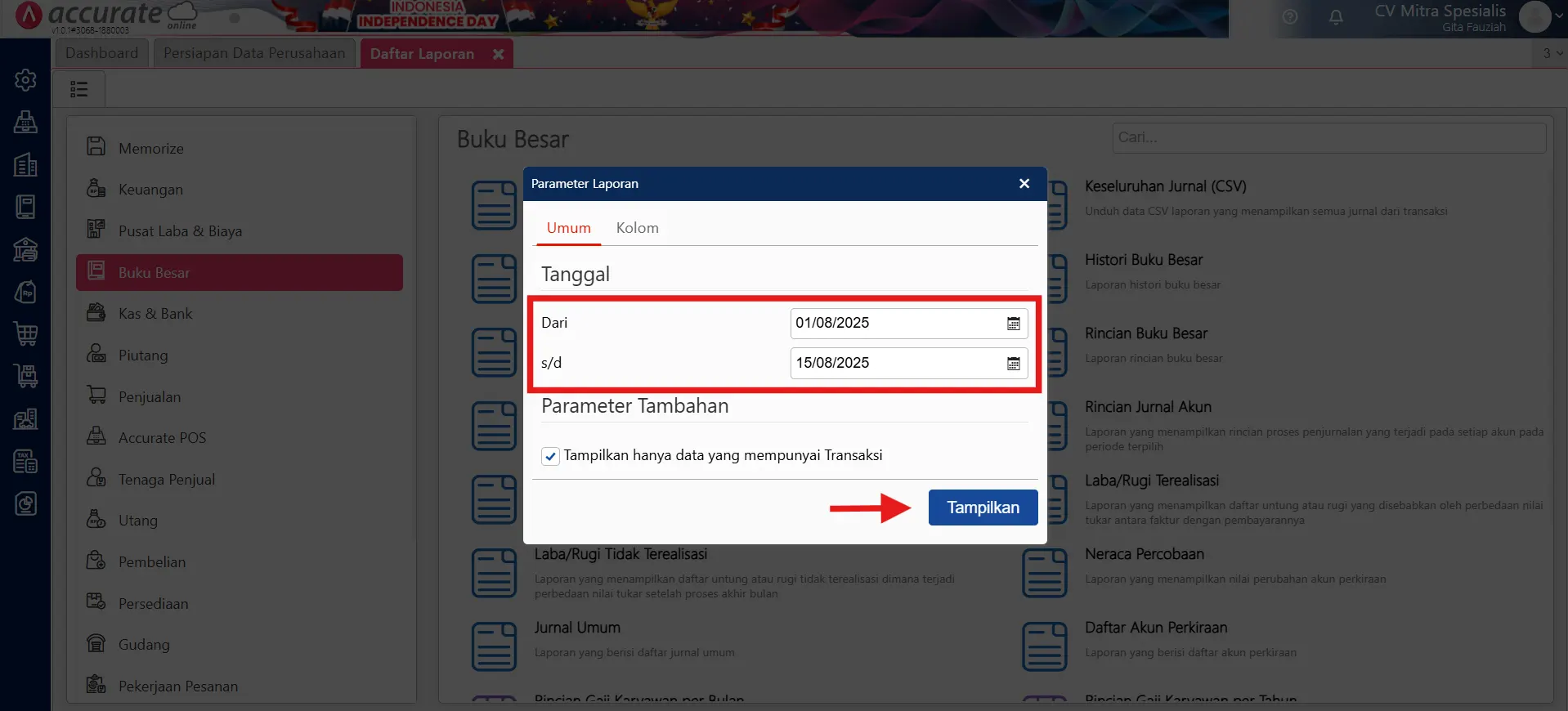 laporan piutang karyawan